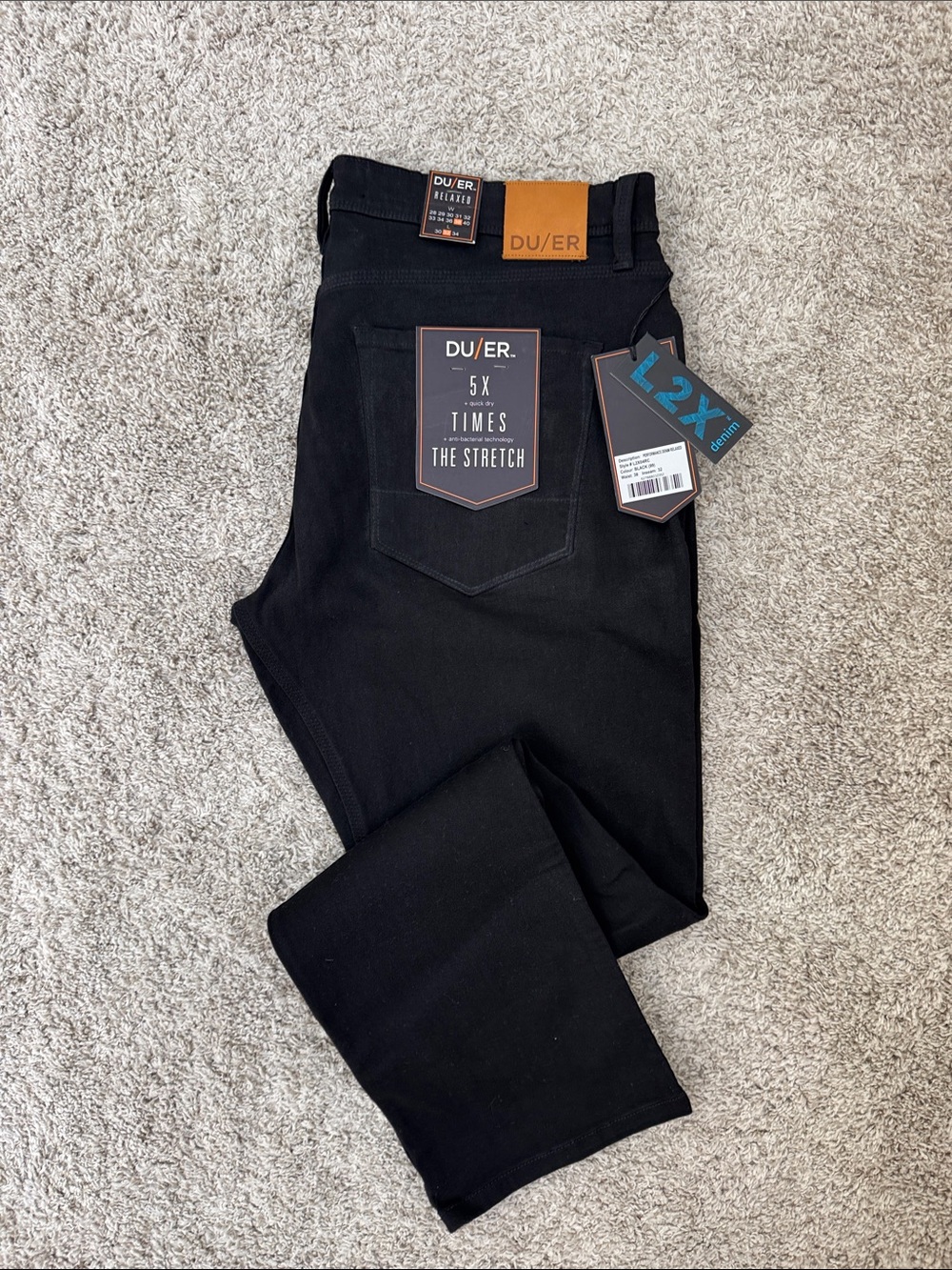 DU/ER Relaxed Stretch Jeans for Men in Black